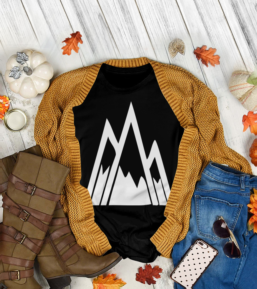 Geometric Peaks Mountain T-Shirt