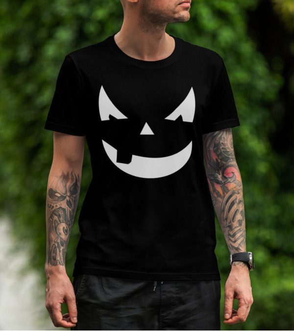 Halloween Pumpkin Holiday Jack-O'-Lantern Face T-Shirt