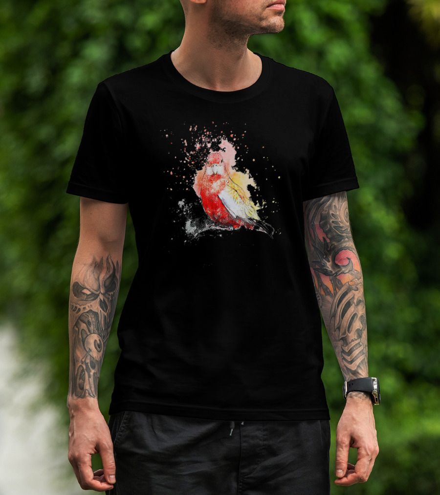 Vibrant Watercolor Parakeet Burst T-Shirt
