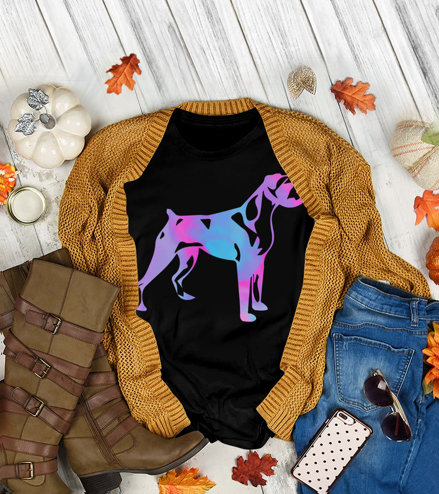 Colorful Watercolor Boxer Dog Psychedelic T-Shirt
