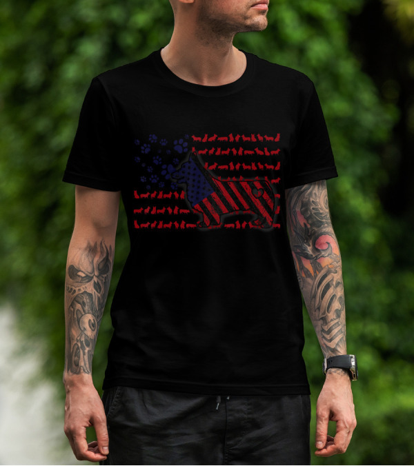 Corgi Flag Paws American 4th Of July Puppy T-Shirt