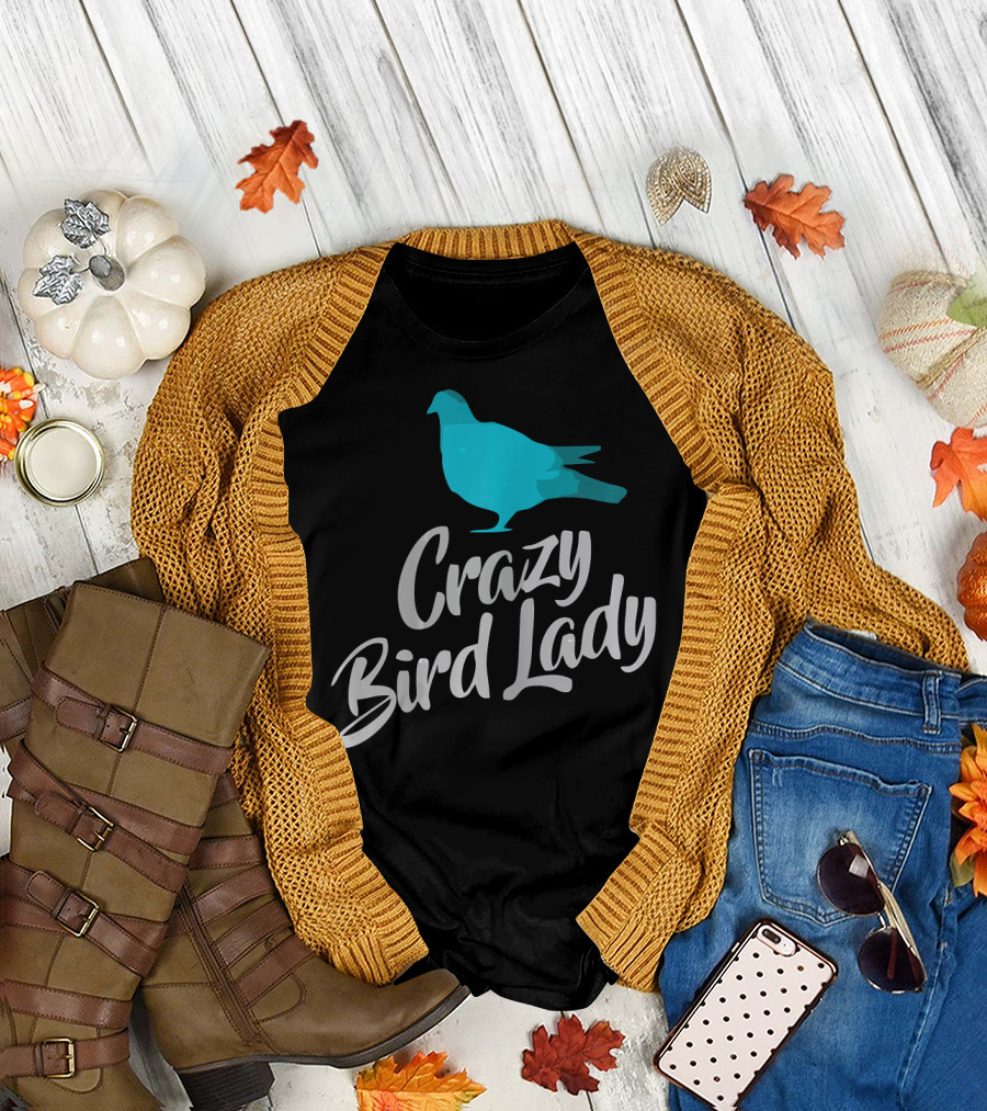Crazy Bird Lady Blue Bird T-Shirt