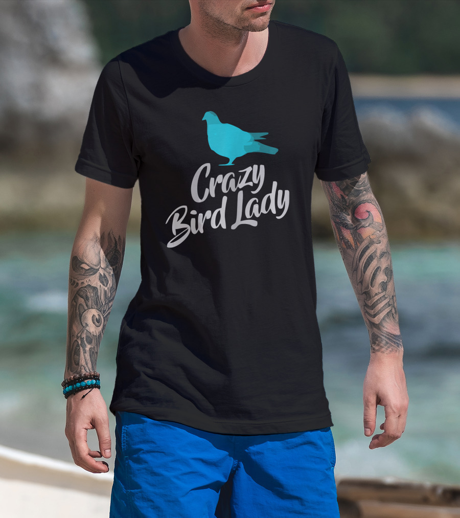 Crazy Bird Lady Blue Bird T-Shirt