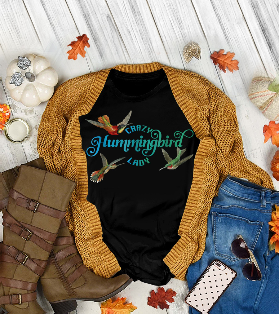 Crazy Hummingbird Lady Hummingbird Trio T-Shirt