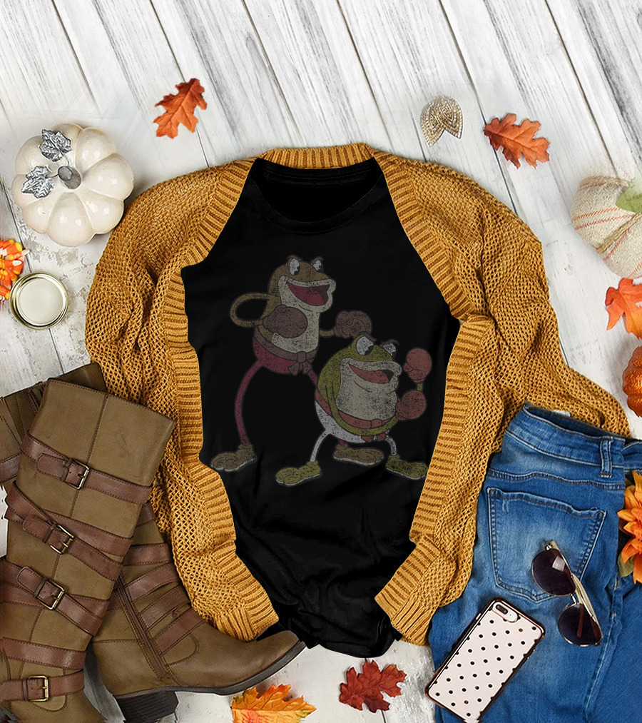 Cuphead Ribby and Croaks Boxing Frogs Duo T-Shirt