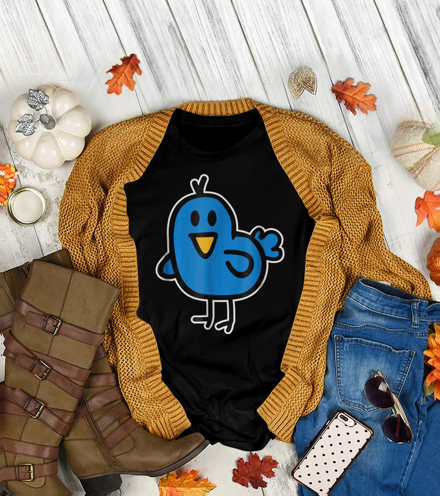 Cute Blue Cartoon Bird T-Shirt