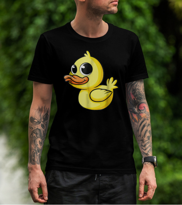 Cute Yellow Cartoon Duckling Baby Duck Bird T-Shirt
