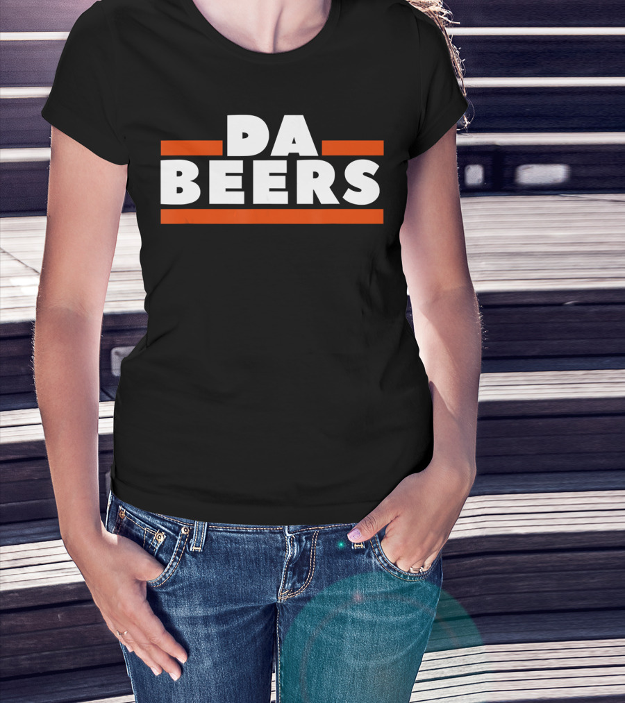 DA BEERS Chicago Bears Parody Orange And Blue Drunk Tailgate T-Shirt
