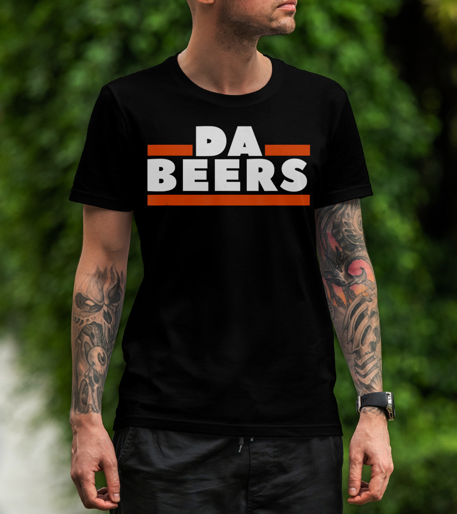 DA BEERS Chicago Bears Parody Orange And Blue Drunk Tailgate T-Shirt