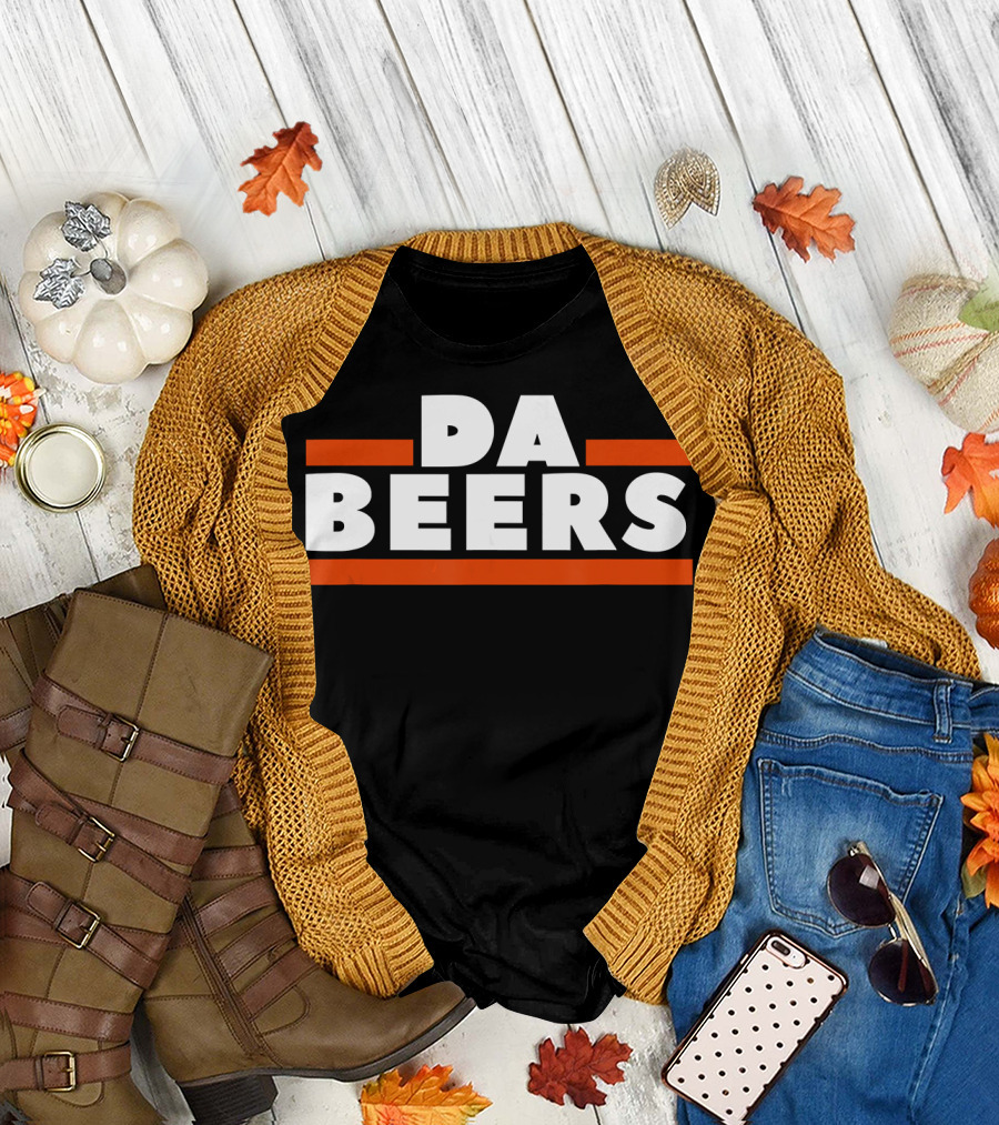 DA BEERS Chicago Bears Parody Orange and Blue Drunk Tailgate T-Shirt
