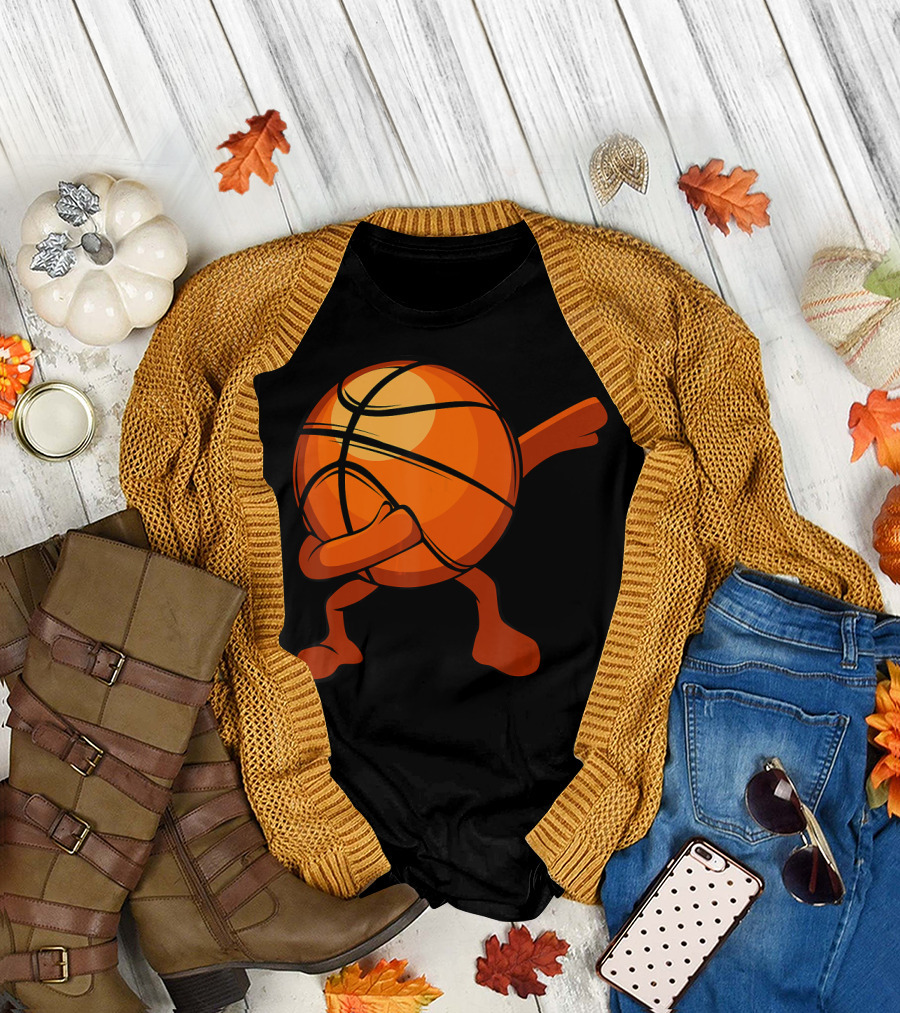 Funny Dabbing Basketball Cartoon Character Player Legend T-Shirt