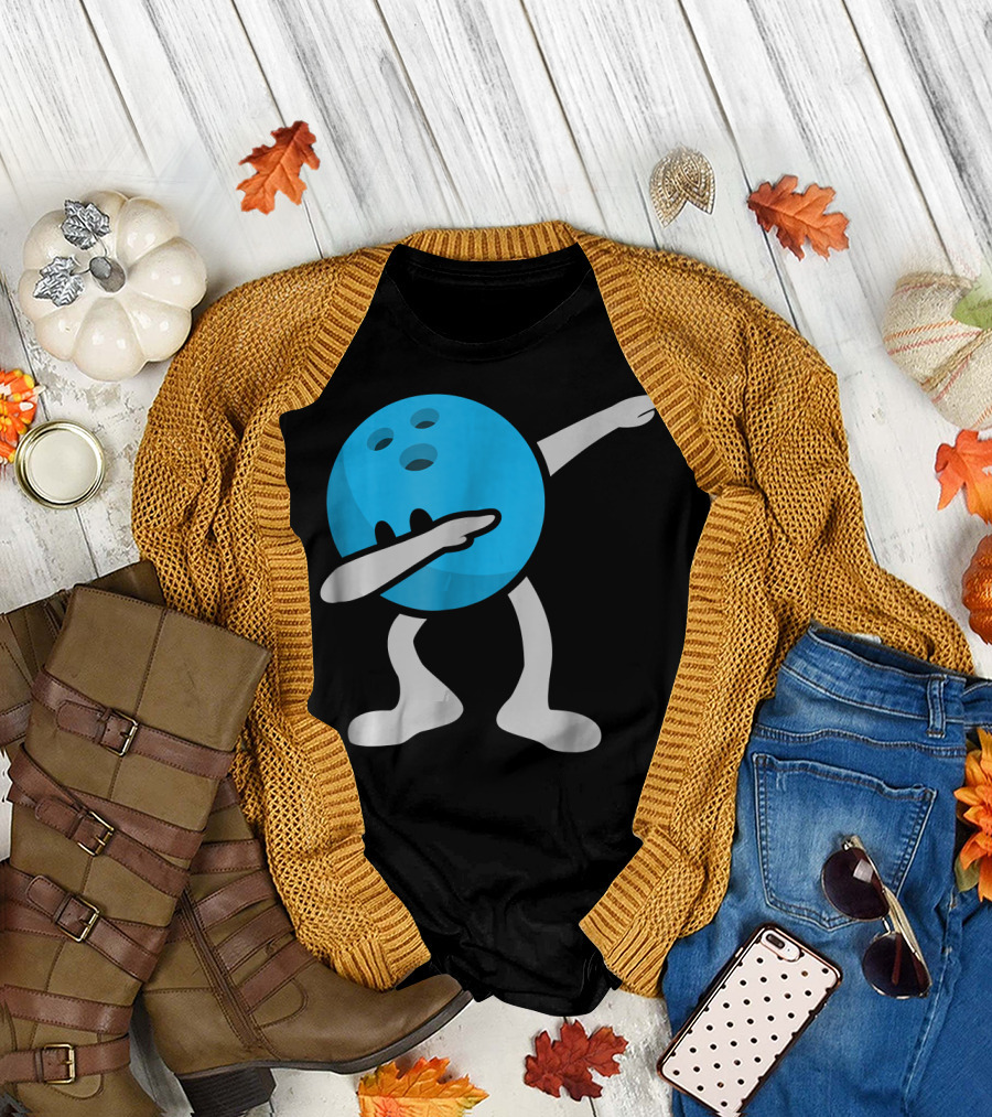 Dabbing Bowling Birthday Party Bowl Ball Dance T-Shirt