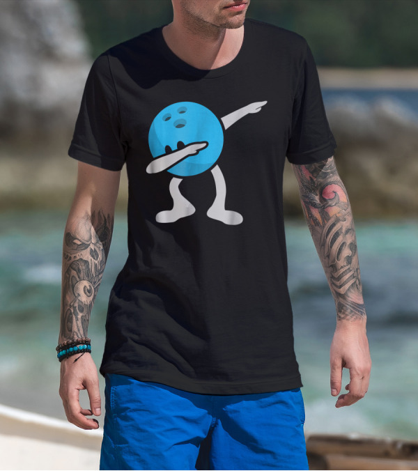 Dabbing Bowling Birthday Party Bowl Ball Dance T-Shirt