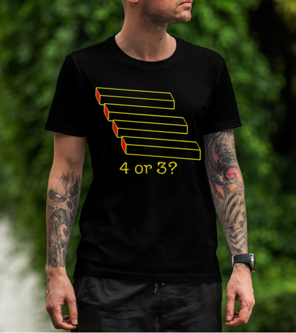 4 Or 3 Optical Illusion T-Shirt