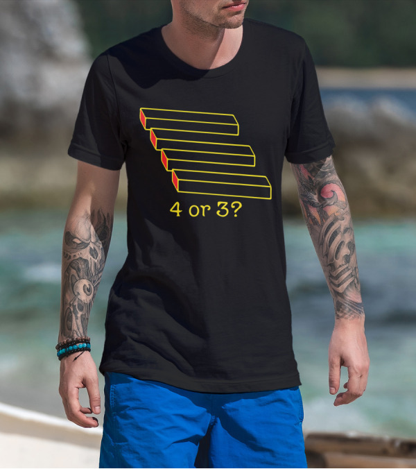 4 Or 3 Optical Illusion T-Shirt
