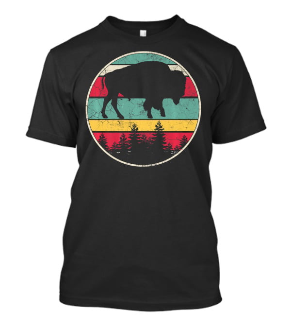 Buffalo Bison Distressed Vintage Forest T-Shirt
