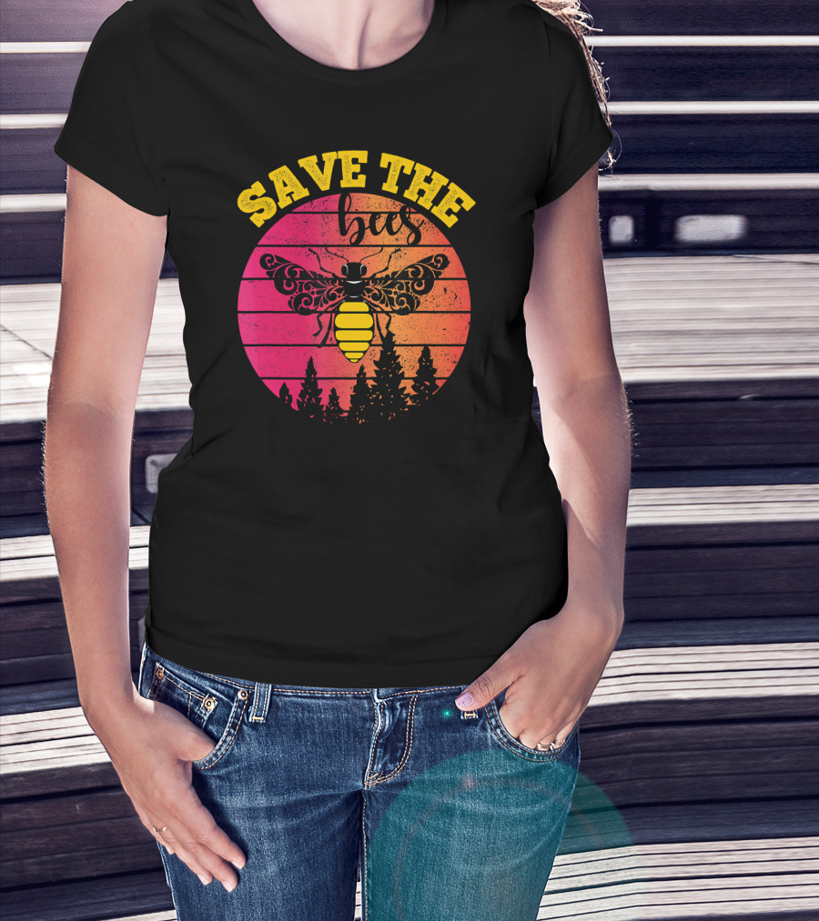 Save The Bees Distressed Honey Bee Lovers T-Shirt