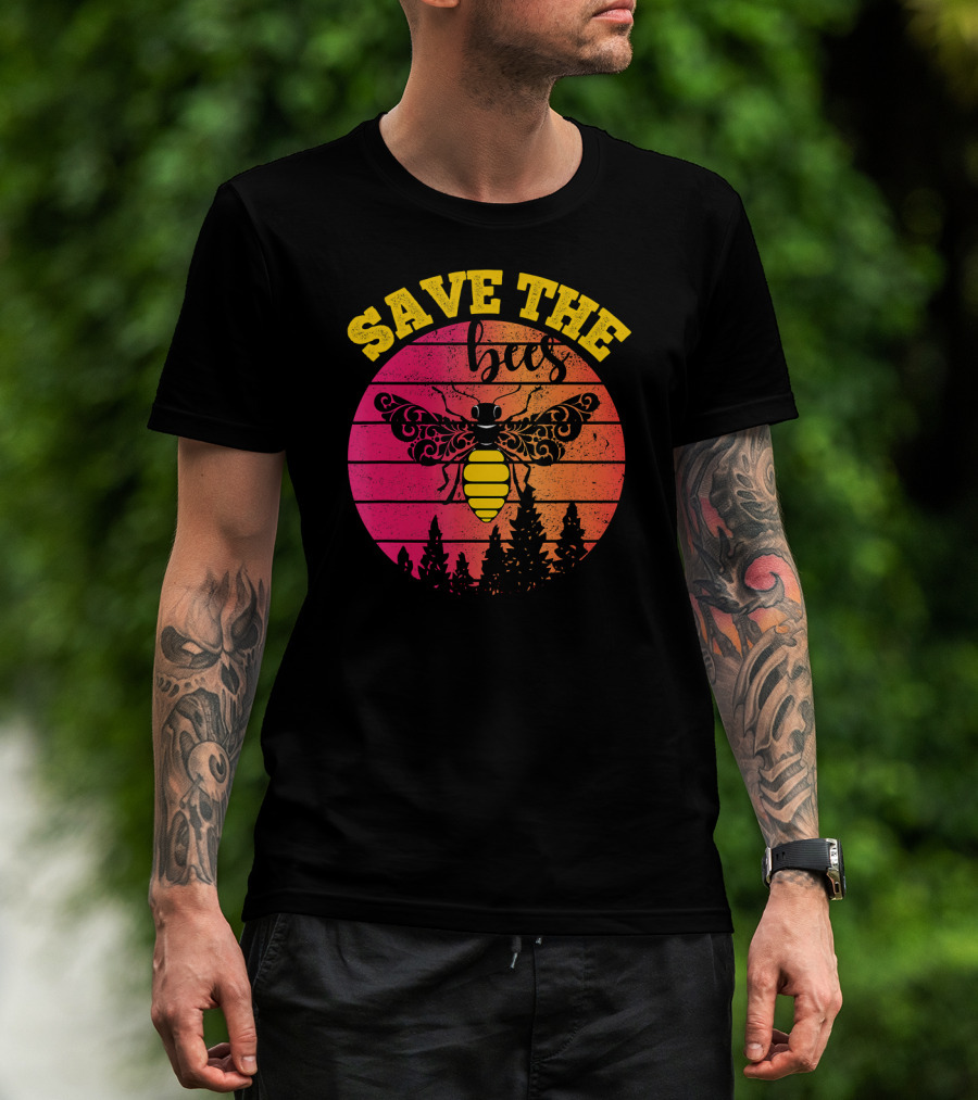 Save The Bees Distressed Honey Bee Lovers T-Shirt
