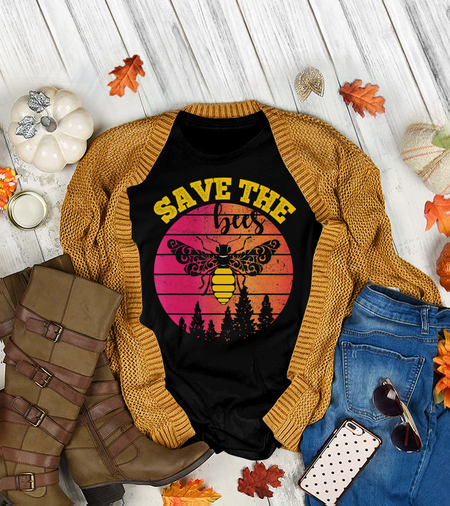 Save the Bees Distressed Honey Bee Lovers T-Shirt