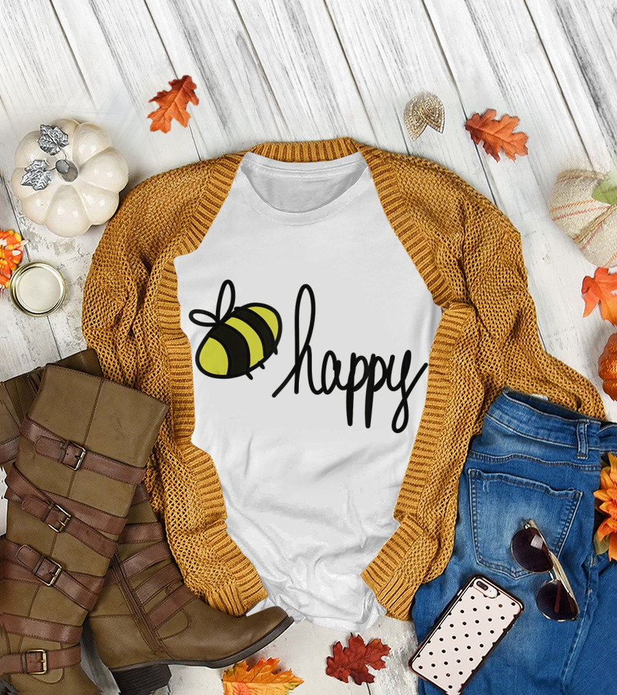 Happy Doodle Bee Handrawn T-Shirt