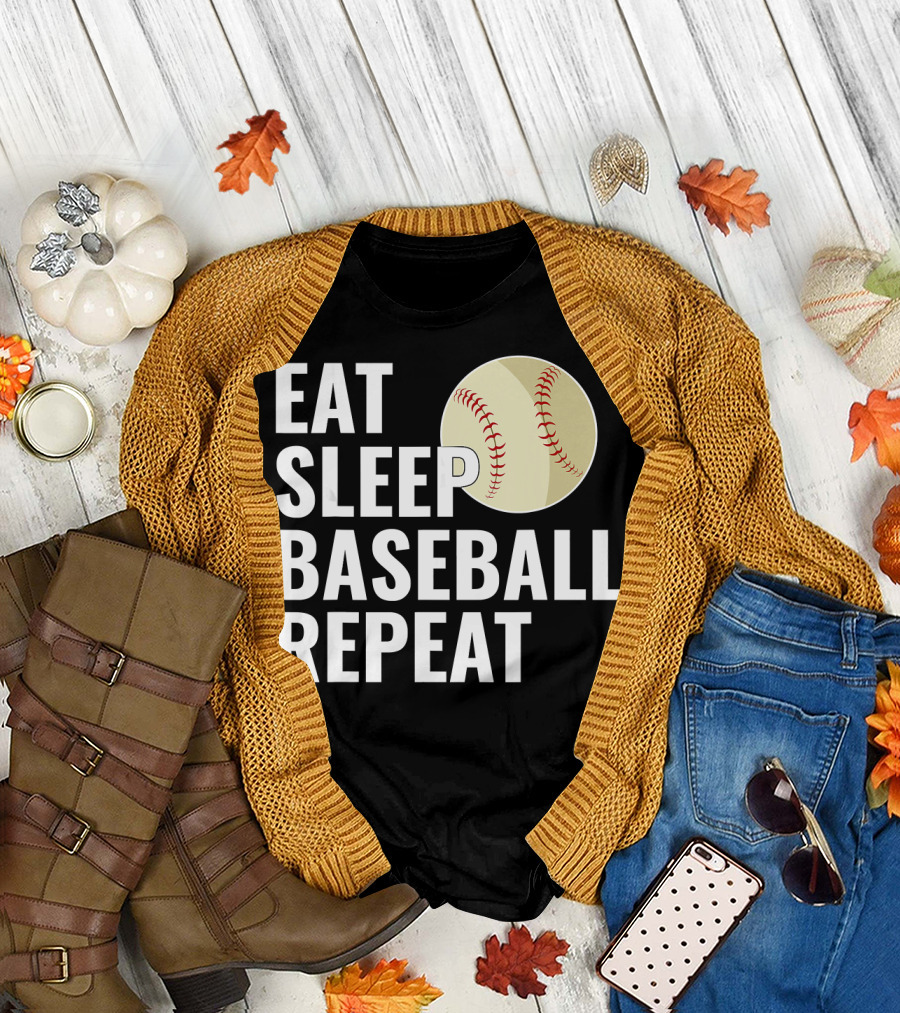 Eat Sleep Baseball Repeat Men Kid Bo Sports Lifestyle T-Shirt