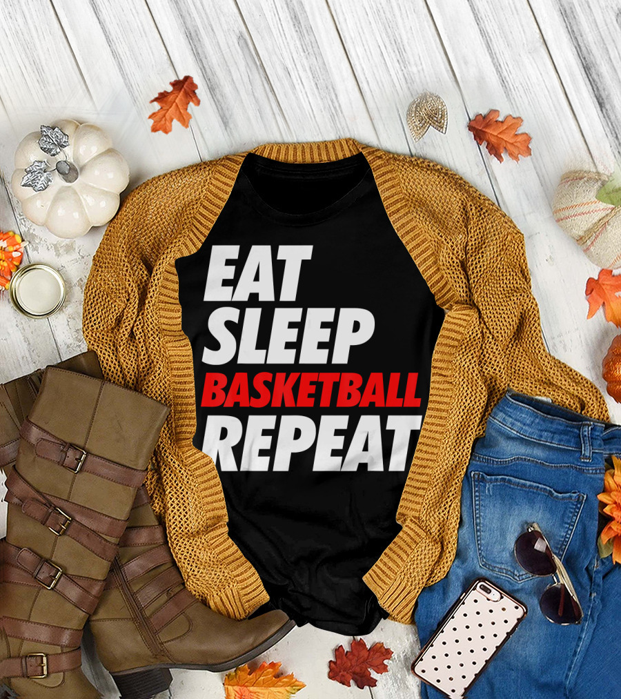 Eat Sleep Basketball Repeat Sports Fan Lifestyle mantra T-Shirt