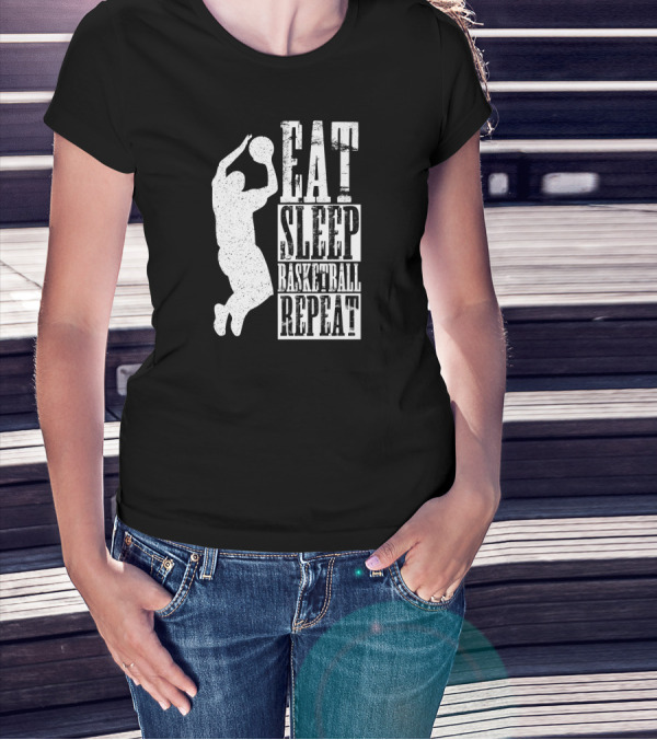 Eat Sleep Basketball Repeat Player Jump T-Shirt