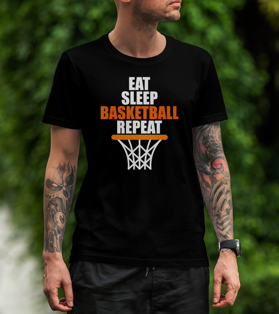 Eat Sleep Basketball Repeat Basketball Hoop T-Shirt