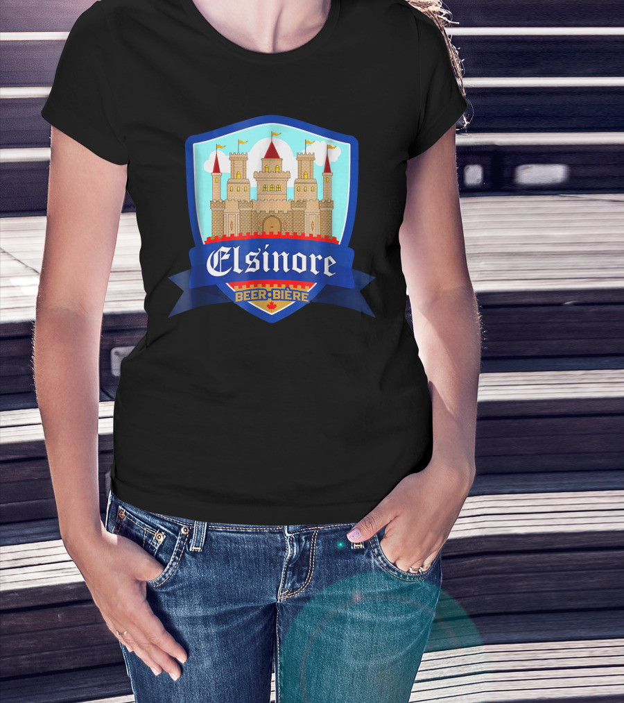 Elsinore Beer Biere Funny 80s Castle Crest T-Shirt