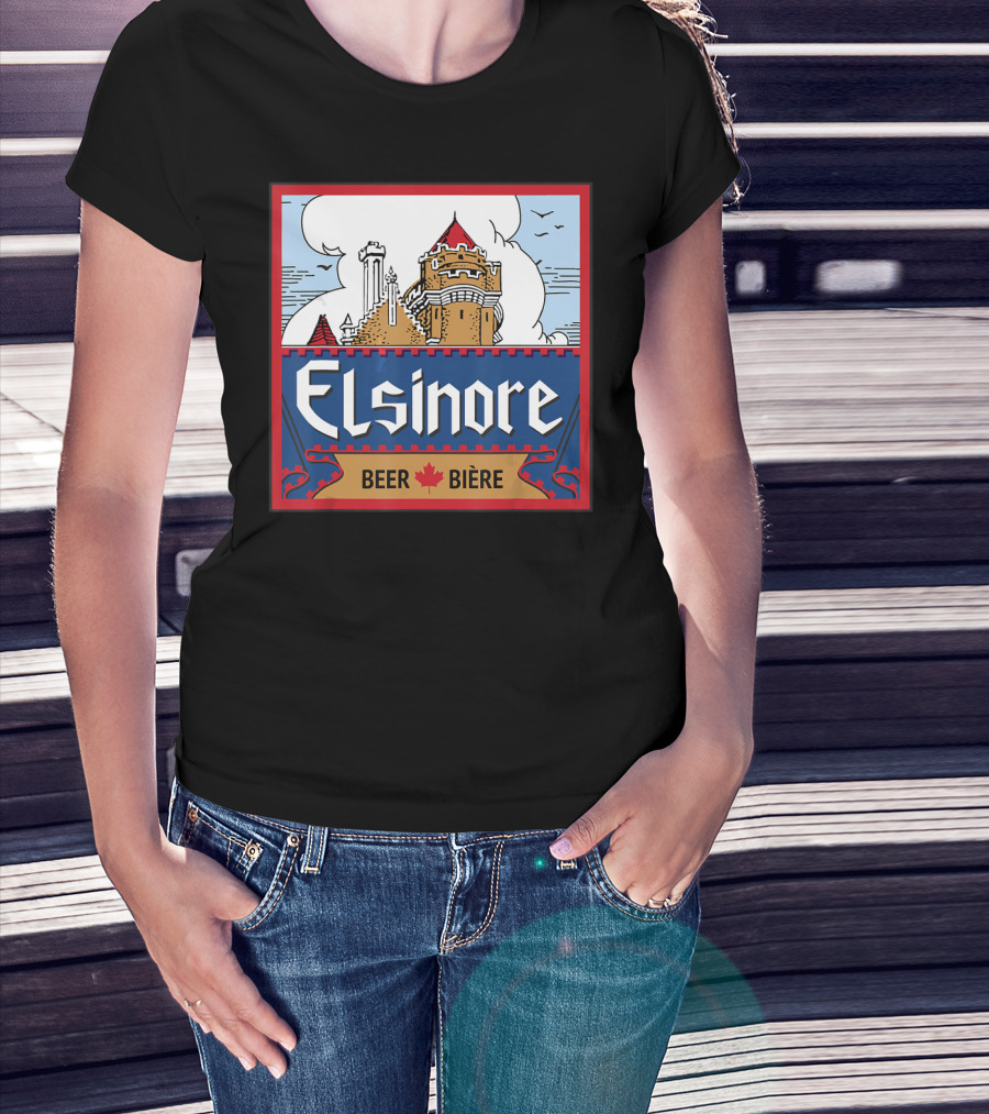 Elsinore Beer Bière Castle Design With Maple Leaf T-Shirt