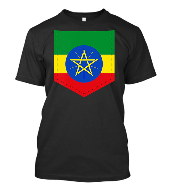 Ethiopia Flag Green Yellow Red With Blue Circle And Star T-Shirt