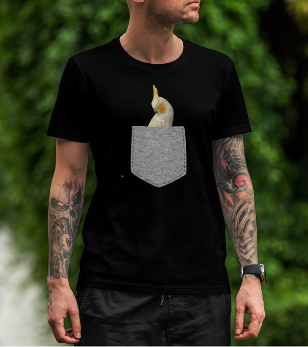 Fake Pocket Cockatiel Bird Novelty T-Shirt