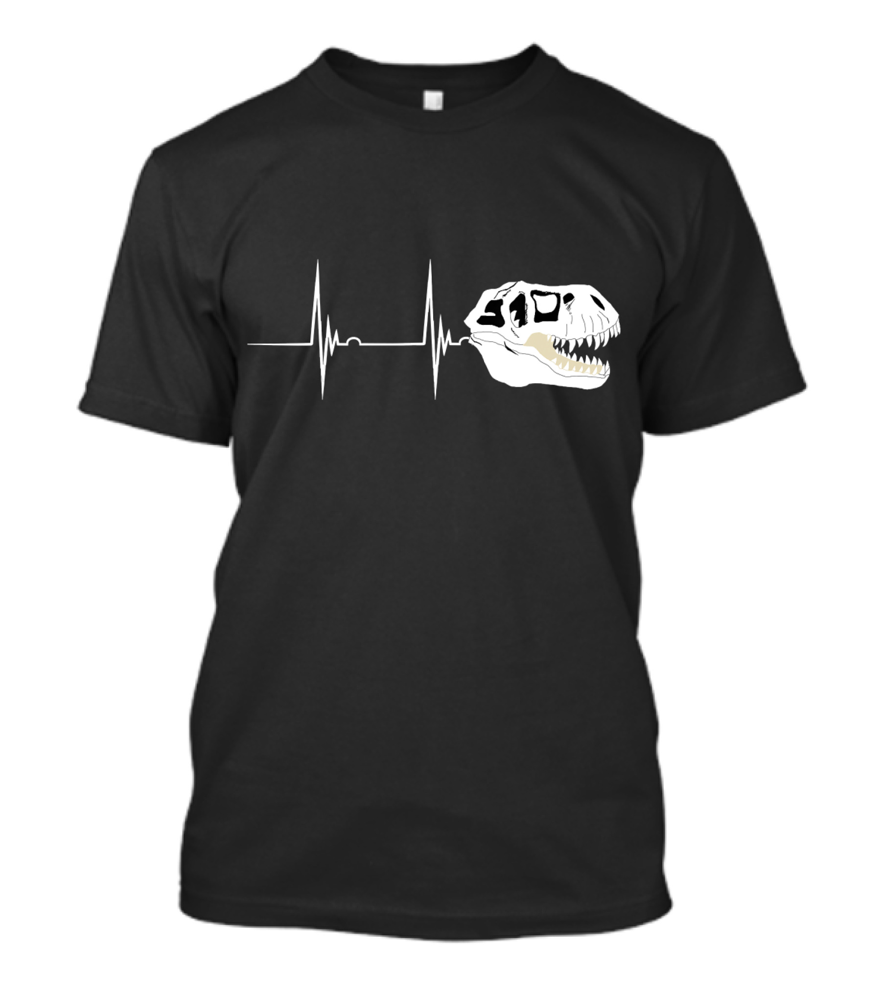 Fossil Heartbeat Hunter T-Rex Skull Dino T-Shirt