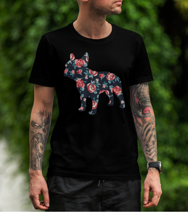 Roses Floral French Bulldog T-Shirt