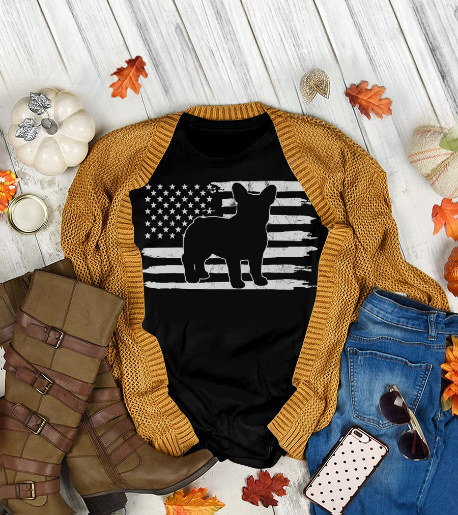 Frenchie American Flag Fourth Of July T-Shirt