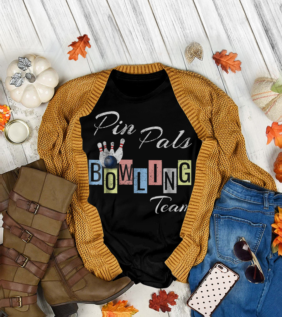 Pin Pals Bowling Team Fun Bow T-Shirt