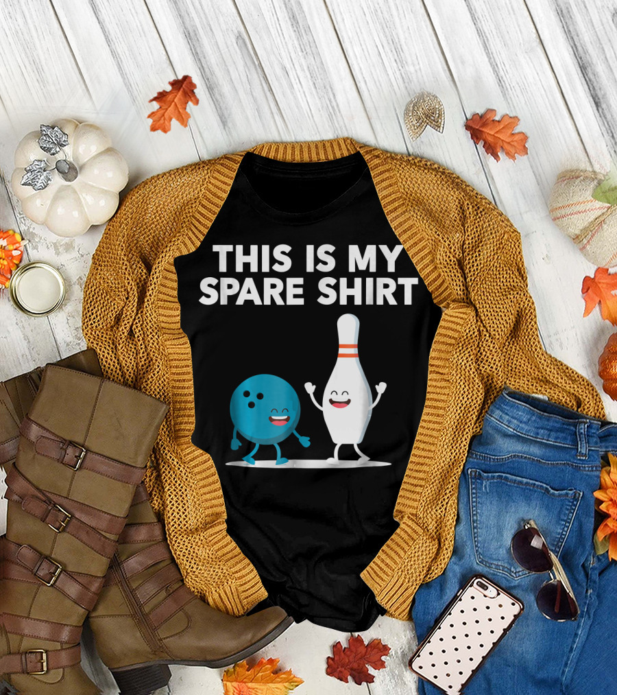 This Is My Spare Shirt Funny Bowling Pin and Ball T-Shirt