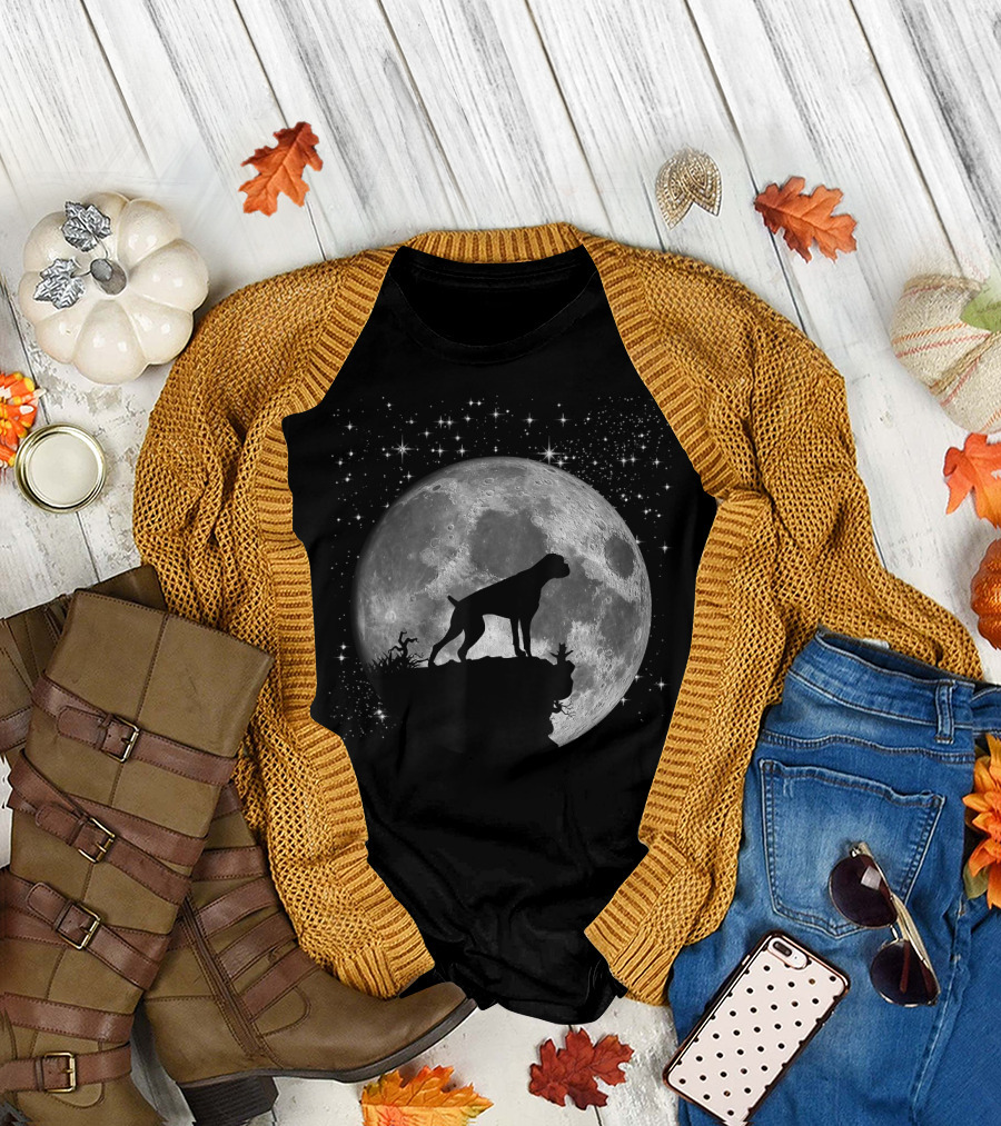 Funny Boxer Dog Mom Astronaut Moon Landing Adventure T-Shirt