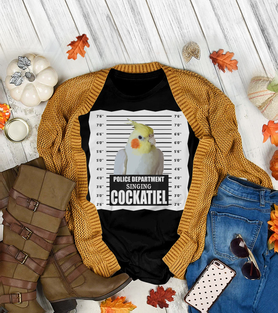 POLICE DEPARTMENT SINGING COCKATIEL MUGSHOT T-Shirt
