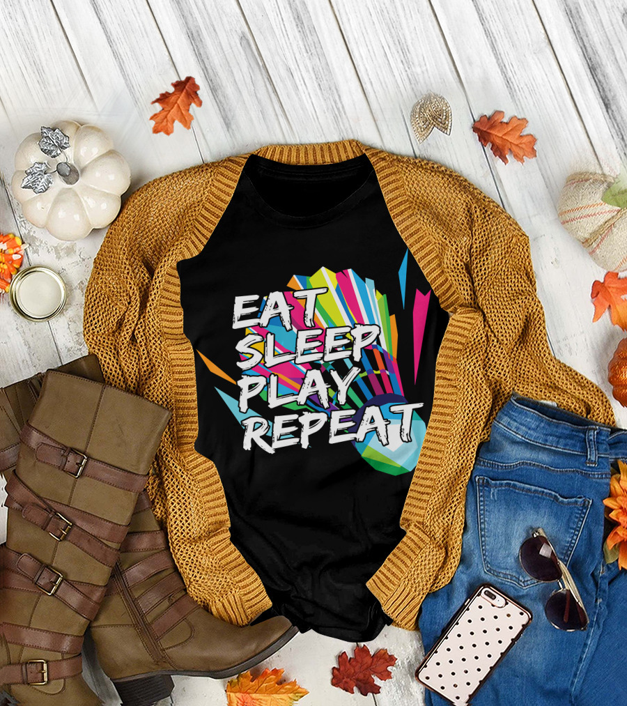 Eat Sleep Play Repeat Badminton Shuttlecock T-Shirt