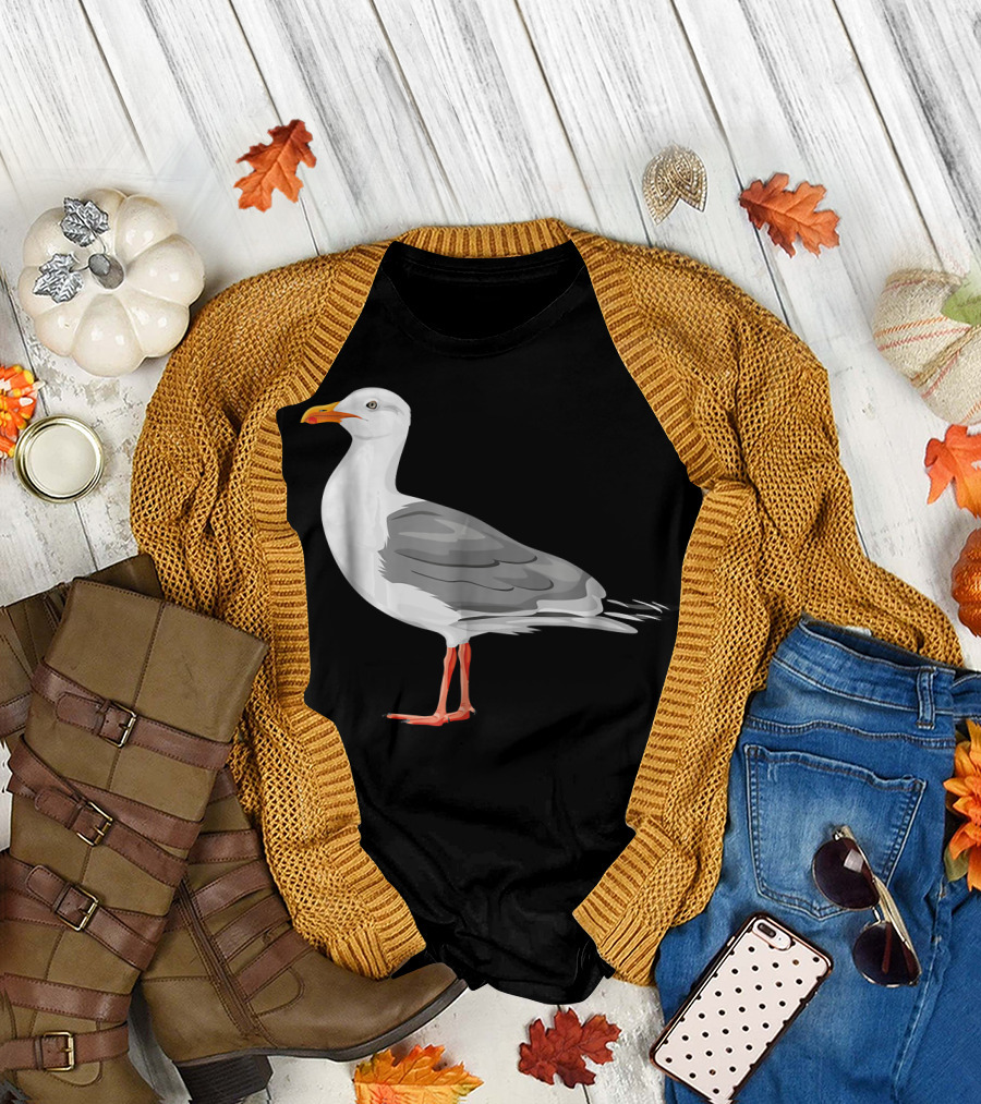Funny Seagull Ocean Lover Coastal Bird T-Shirt