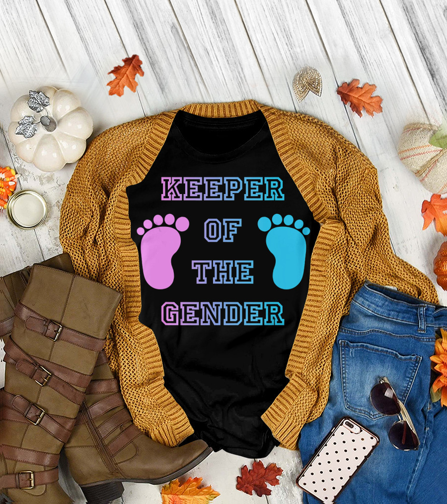 Keeper of the Gender Pink Blue Footprints T-Shirt