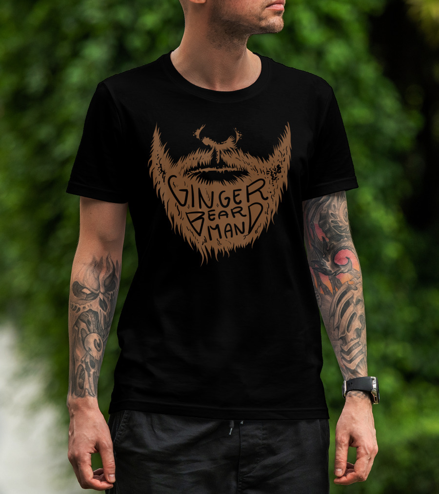 Ginger Beard Man Cute Mysterious Red Whiskered Face T-Shirt