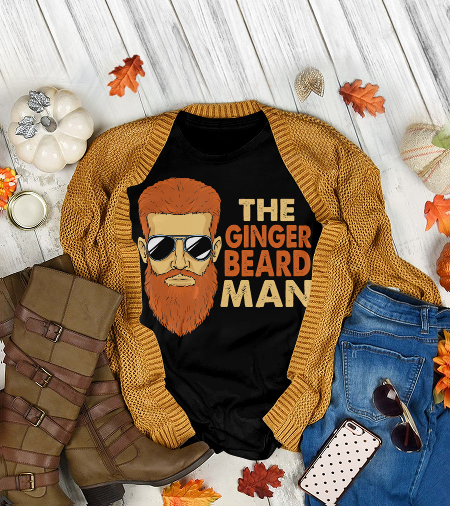 THE GINGER BEARD MAN Dark Red Brown Hair T-Shirt