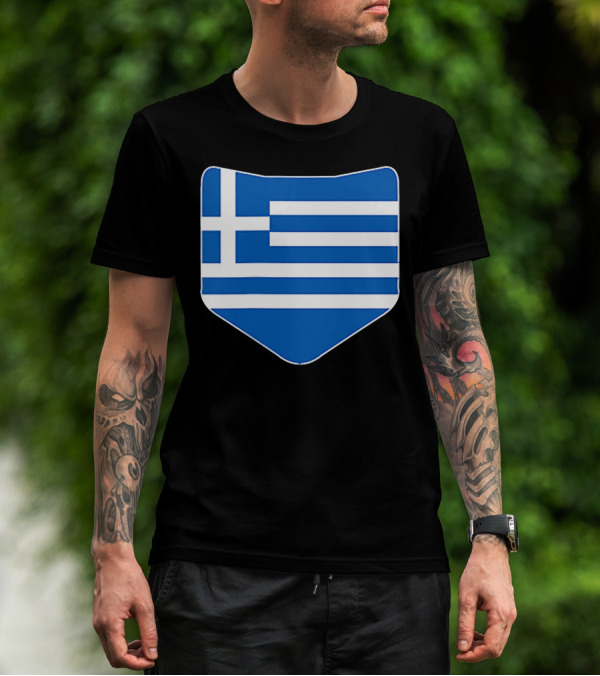 Greece Flag Shield Emblem T-Shirt