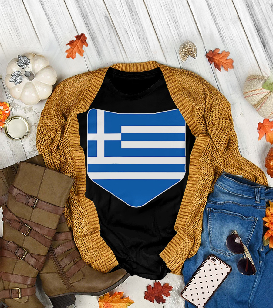 Greece Flag Shield Emblem T-Shirt