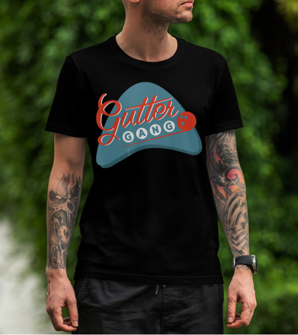 Gutter Gang Bowling League Team Retro Bowling Ball T-Shirt