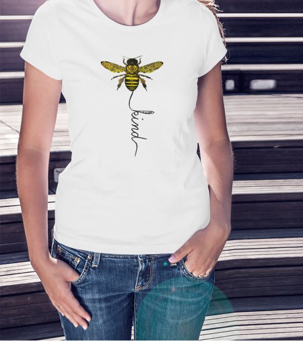 Happy Bees Funny Kind For Bees Love Kind Floral Bee T-Shirt