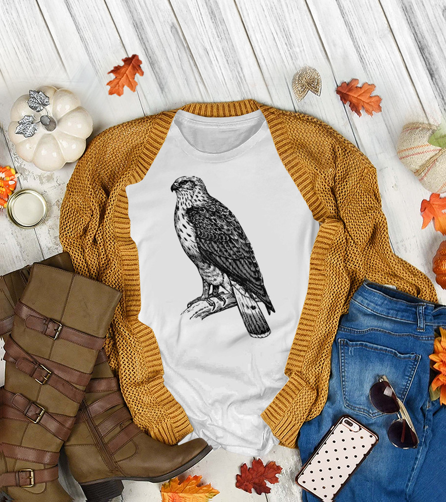 Hawk Ornithology Black Bird T-Shirt