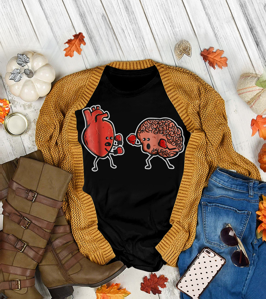 Heart and Brain Boxing Match Showdown T-Shirt